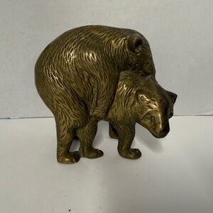 Brass Bears In Love Figurine - Humping Bears - Mating Bears Doorstop
